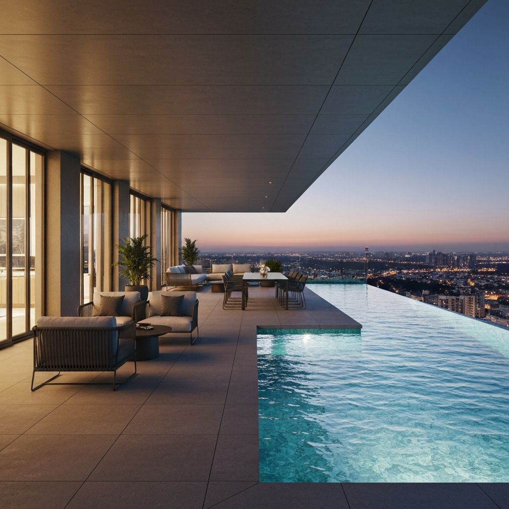 Luxury penthouse terrace with pool
