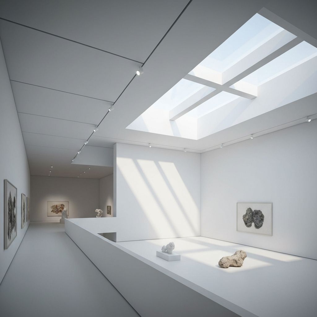 Minimalist museum interior space